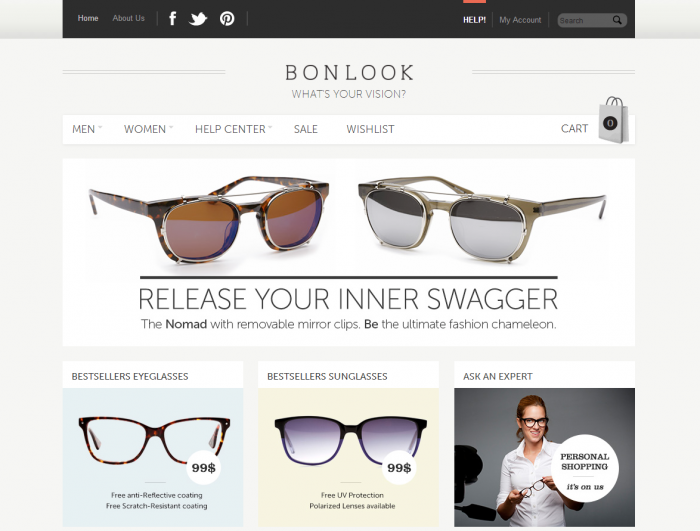 BonLook Eyewear Front Page