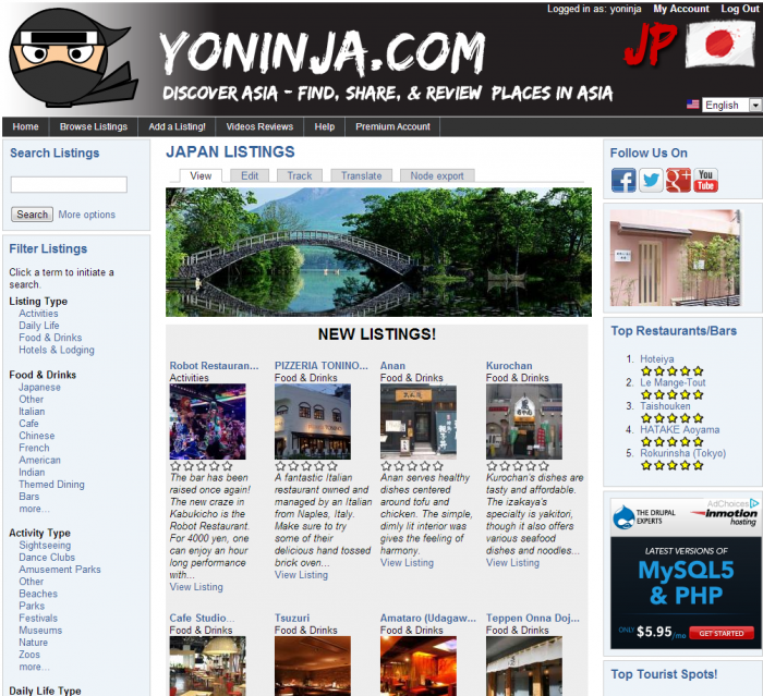 Yoninja Com A Multilingual Drupal Social Review Site Drupal Org