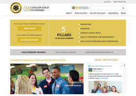 CEO Cancer Gold Standard website screenshot.