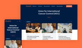 Desktop and mobile versions of the UICC website homepage