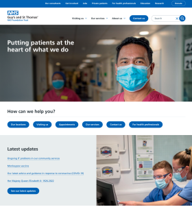 Guy's & St Thomas' NHS Website Homepage