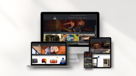 Kirami’s website displayed on multiple devices including a desktop, laptop, tablet, and smartphone, showcasing a responsive design across various screen sizes.