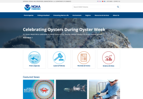 NOAA Fisheries Main WebPage Screenshot