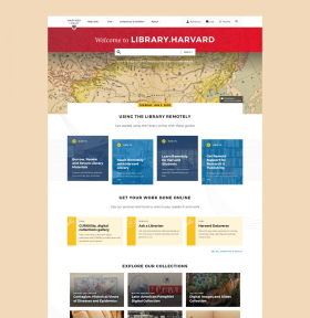 Harvard Library Home Page Screen shot