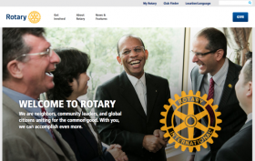 Front page of Rotary International's Drupal site