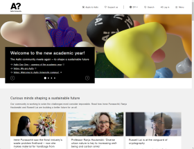 screenshot of aalto.fi site