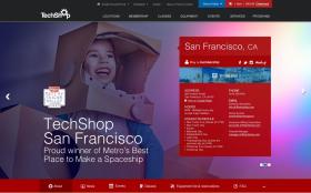 Desktop design of the TechShop Drupal website