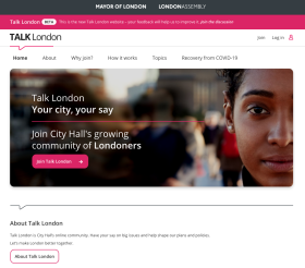 Talk London Homepage