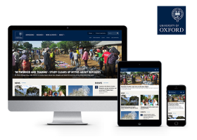 Oxford University homepage screehshots