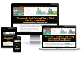 Screenshot of the home page of the IYCF Image Bank on multiple devices