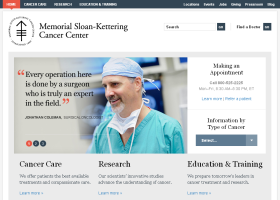 MSKCC Homepage Screenshot