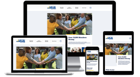 UFCW website homepage as seen on different sized monitors