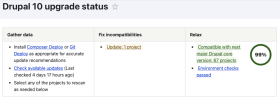 Upgrade Status module interface screenshot.