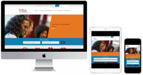 WEA site on desktop, tablet and mobile devices
