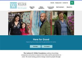 screenshot of the Wilder homepage, including menu and main banner only