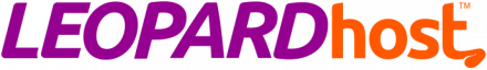 Logo of LEOPARD.host - first word in purple, second word in orange.