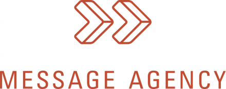 Message Agency logo, which consists of two right-facing arrows.