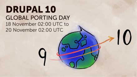 Drupal 10 Global Porting Day November 2022 Banner