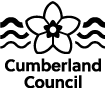 Cumberland council logo, black image on white background
