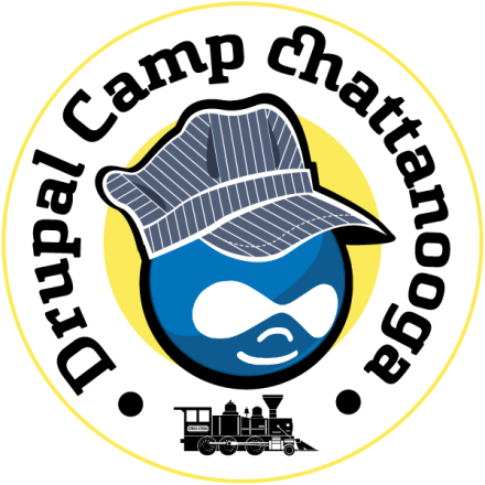 Drupal camp Chattanooga logo, drop drop wearing an engineers cap