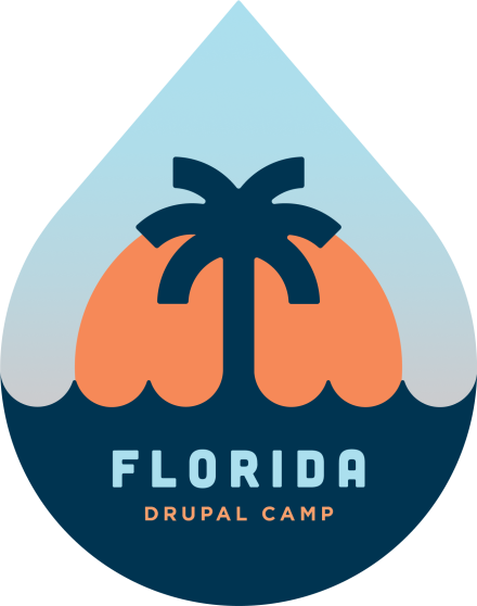 Florida DrupalCamp drupal drop with palm tree logo