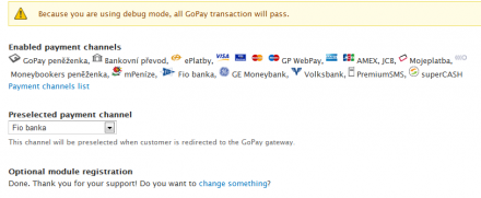 UC GoPay - Payment channels settings