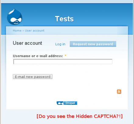 A sample form including a Hidden CAPTCHA!