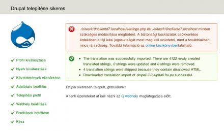 Localized Drupal 7 installation finish screen