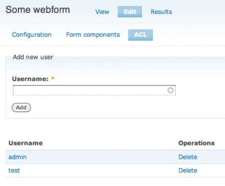Webform Submissions ACL form to grant users access to a webform