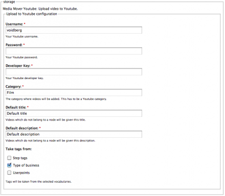 Module settings.