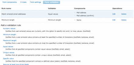 Webform Validation module