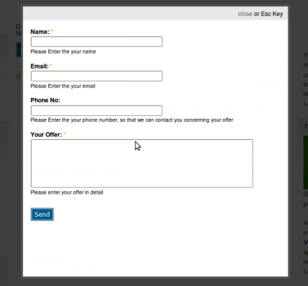 A form for users to enter their information