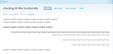 Directionality is set by the first character in the paragraph