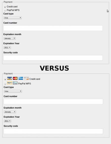 Drupal Commerce payment method icons