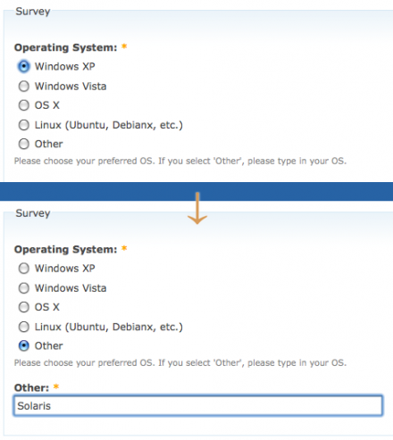 Conditional Fields node form example