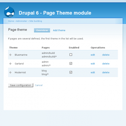 Page Theme module