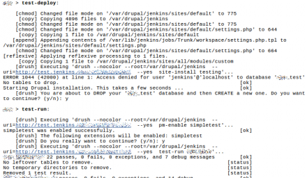 Drush tasks running in Jenkins