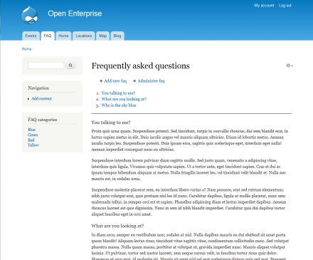 Enterprise FAQ screenshot