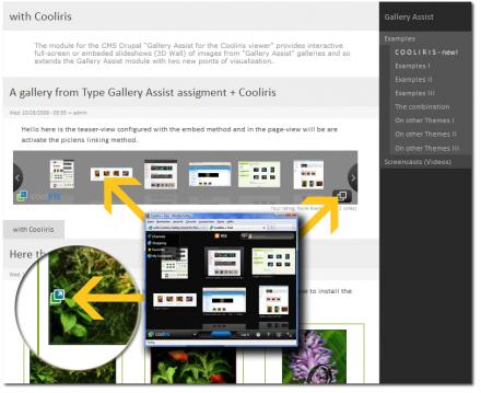 Shows you Gallery Assist images through the Cooliris flash player or viewer.
