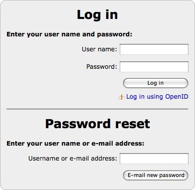 HTML authentication form