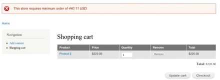 Commerce Minimum & Maximum Order Amount