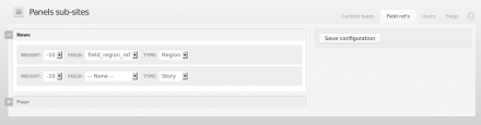 Panels sub-site (ref. settings)