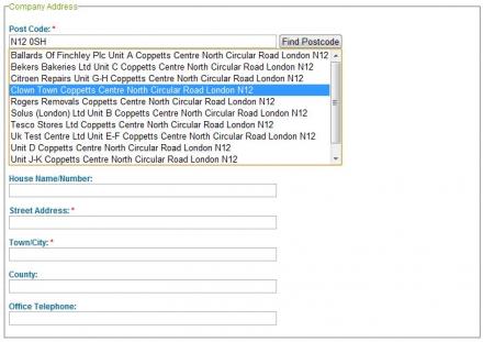 Postcode Anywhere Example Usage