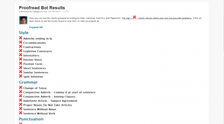 Proofread Bot Report