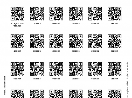 A sticker sheet created by QR Code PDF Sticker Sheets