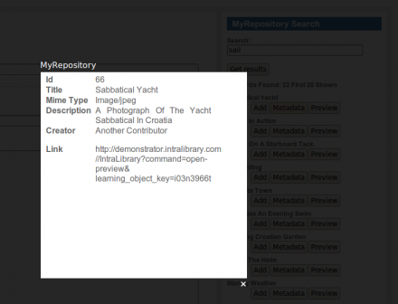 SRU Metadata Preview of found item