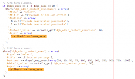 SysVar AJAX Saver - usage example code