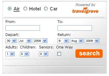 travelgrove travel meta search tool