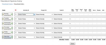 Timesaver Entry UI