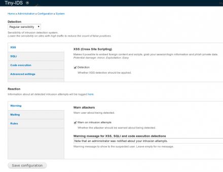 Tiny-IDS configuration